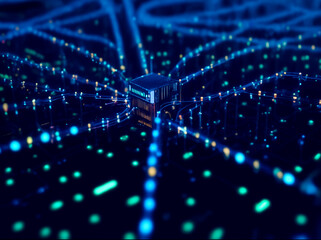 Abstract computer data characters, big data, and internet technology concepts
