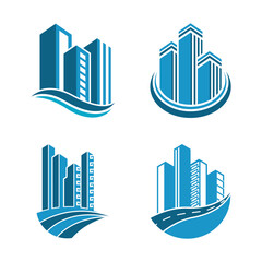 Wall Mural - Building logo vector and symbol icon