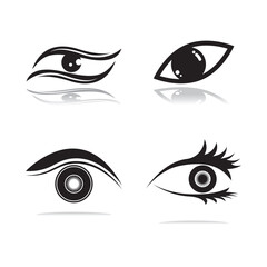 Sticker - Eye care vector logo design