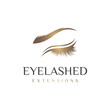 Beautiful and luxurious and modern woman's eyelashes and eyebrows logo design. Logo for business, beauty salon, makeup, eyelash shop.