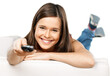 © BillionPhotos.com - Happy smiling woman with tv remote control
