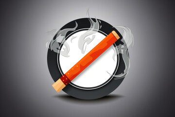 Poster - Icon of no smoking concept.