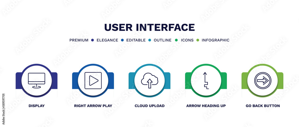 set of user interface thin line icons. user interface outline icons ...