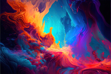 Wall Mural - Rainbow abstract background. AI generated