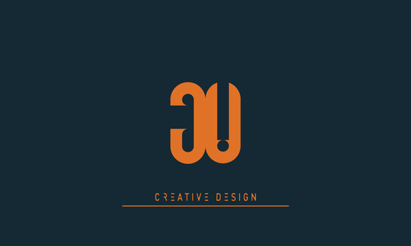 Alphabet letters Initials Monogram logo JU , UJ