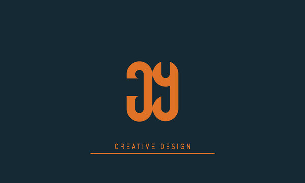 Alphabet letters Initials Monogram logo JY , YJ