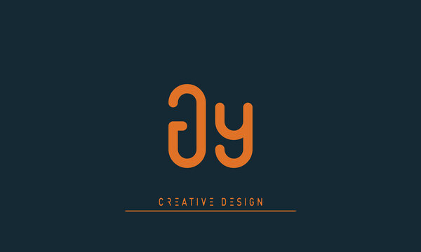Alphabet letters Initials Monogram logo JY , YJ