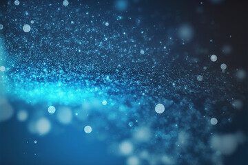 Poster - blue technology abstract background with floating 3d particles texture . admirable generative ai ima