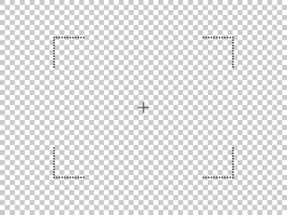 Camera focus target screen. Vector photo camera viewfinder illustration