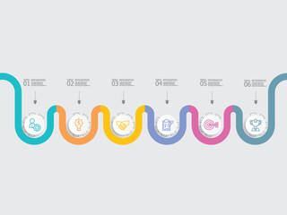 horizontal steps timeline infographic element report background