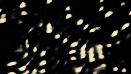 Poster - Abstract animation of spots with raindrops on black background. Motion. Moving blurry spots of rain on black background. Animation of flashing spots with effect of abstract rain