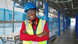 © Krakenimages.com - African american woman architect smiling confident standing with arms crossed gesture at street
