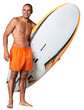 © BillionPhotos.com - Surfer holding a surfboard (isolated in white background)