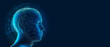 © Fokasu Art - Futuristic medical technology abstract head abstract head graph of a person with graphs and cables on a background. Hi tech Wireframe human AI system concept
