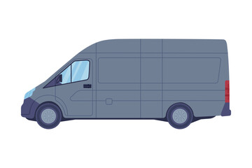 Poster - Van or Truck as Equipped Motorized Vehicle for Transporting Goods Vector Illustration