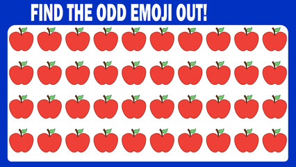 A set of emoji that says the odd man out! test your eye