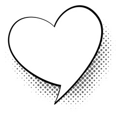 Poster - Heart shape speech balloon in vintage comic style