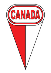 Poster - Canada Oval Map Pointer Location Flag