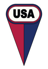 Poster - USA Oval Map Pointer Location Flag