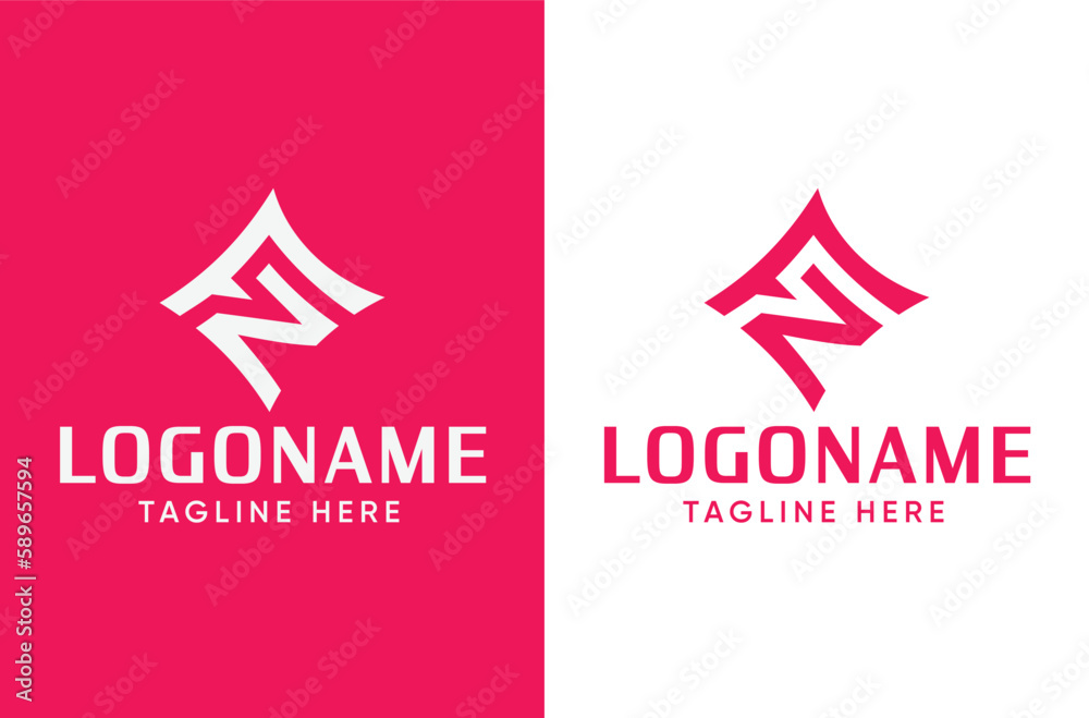 F Z logo monogram with triangle shape isolated Vector Icon And ...