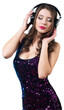 © BillionPhotos.com - Woman in Glittery Dress Wearing Headphones