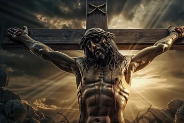 Crucifixion of Jesus Christ made with generative AI