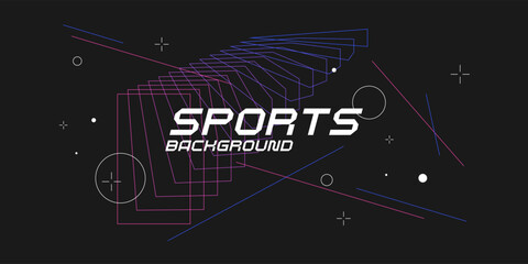Poster - Sports poster. Abstract background with dynamic shapes. Vector template