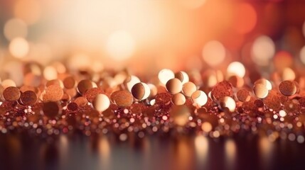 Poster - Abstract Gold bokeh glamour background. Hollywood Oscars celebration. Generative AI