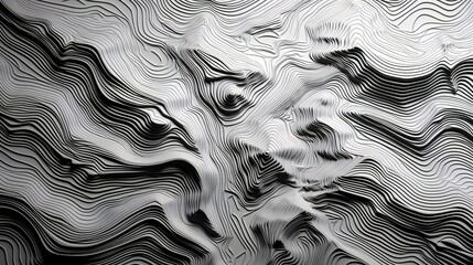 Aufkleber - Wavy white topography abstracted on a white backdrop. Generative AI