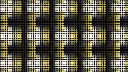 Poster - Yellow small circles with white and black highlights. Motion. Small circles lying tightly to each other made in 3d format.