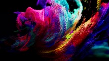Abstract Colorful Particles Spiral Motion 3d Animation.