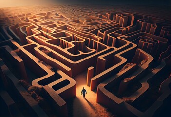 a journey to find toughness - going through a confusing maze of obstacles and difficulties to finall