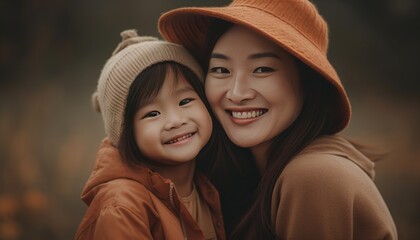 Wall Mural - Happy Mother's Day, mother and daughter.