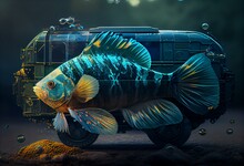 Military Fish Daring And In A Military Vehicle Generative AI