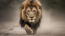 A Big Fierce Male Lion 