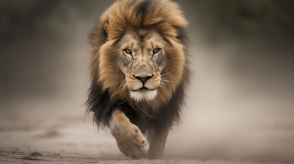a big fierce male lion