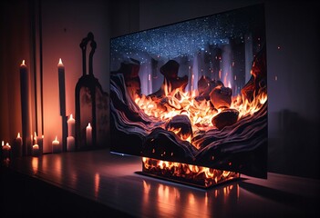 Wall Mural - galaxy hearth. Generative AI