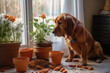harmful dog pet broken flower pots generative ai