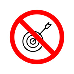 Poster - Hunting ban icon. Stop or ban red round sign with aim icon. Vector illustration. No aim icon 