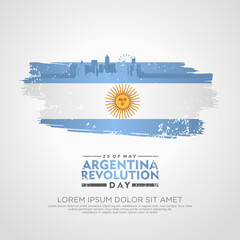 Argentina Revolution day greeting card template.