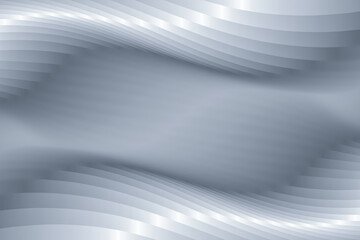 Poster - Silver gray wavy line texture texture background 3D rendering.