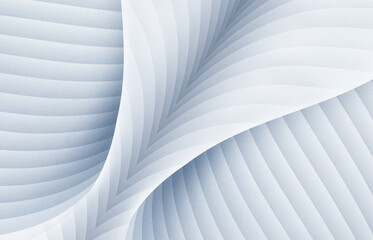 Poster - Silver and white abstract curved lines texture background, 3D rendering.