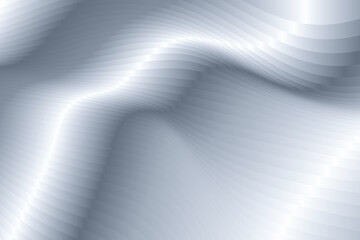 Poster - Abstract white background with wavy pattern. White wavy lines texture texture background, 3d rendering, 3d illustration.