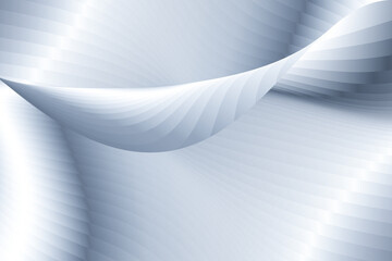 Poster - Abstract 3d rendering of white wavy surface. Silver gray wavy lines texture texture background. Futuristic background.