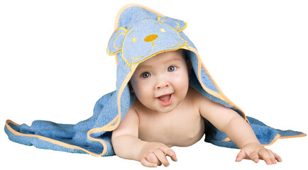 portrait of cute baby boy on background