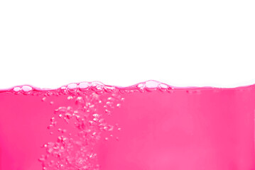 Wall Mural - pink water splash isolated on white background with copy space for your text