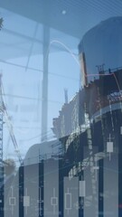 Poster - Animation of statistics processing over businessman