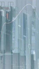 Poster - Animation of statistics processing over business people in modern office