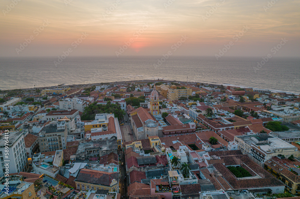 Paisaje urbano de la ciudad de Cartagena (Colombia), incluyendo sus ...