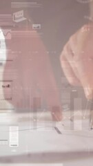 Poster - Animation of statistics and data processing over architects with plans in meeting